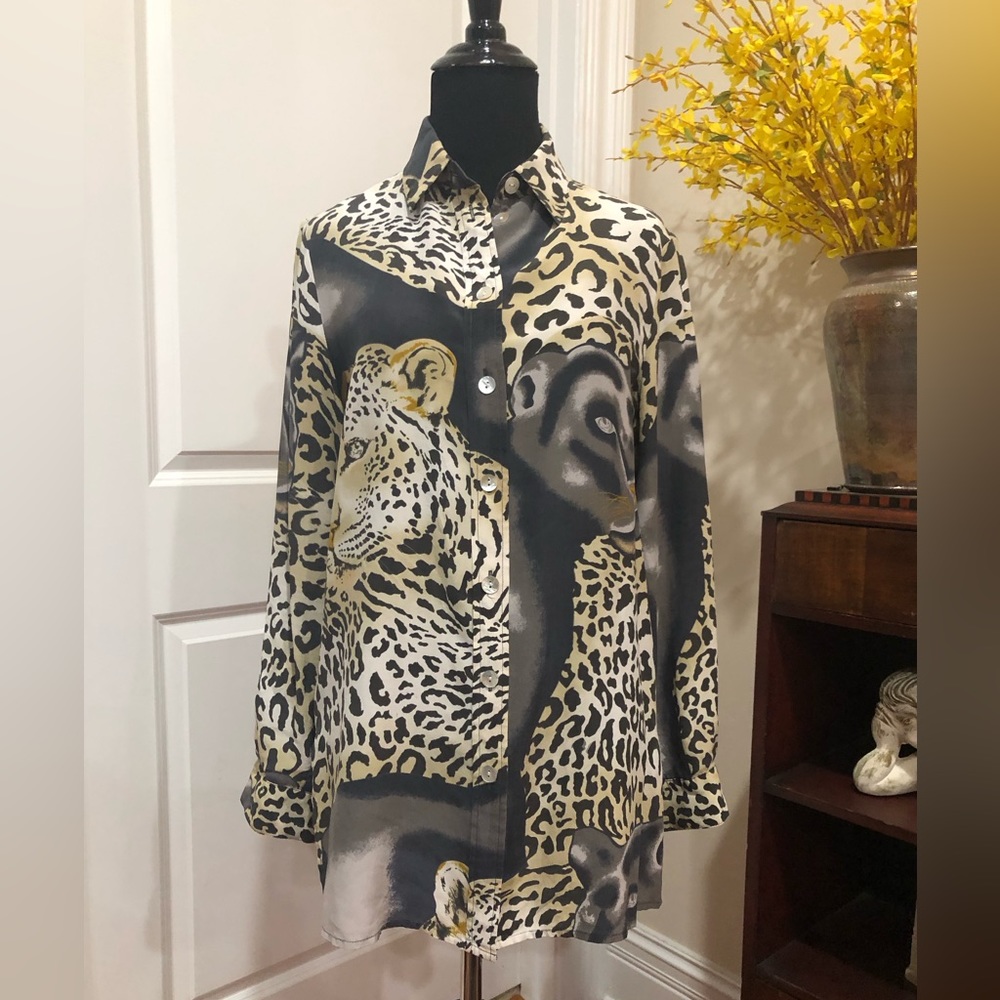 Vintage Leopard and Panther Print Blouse